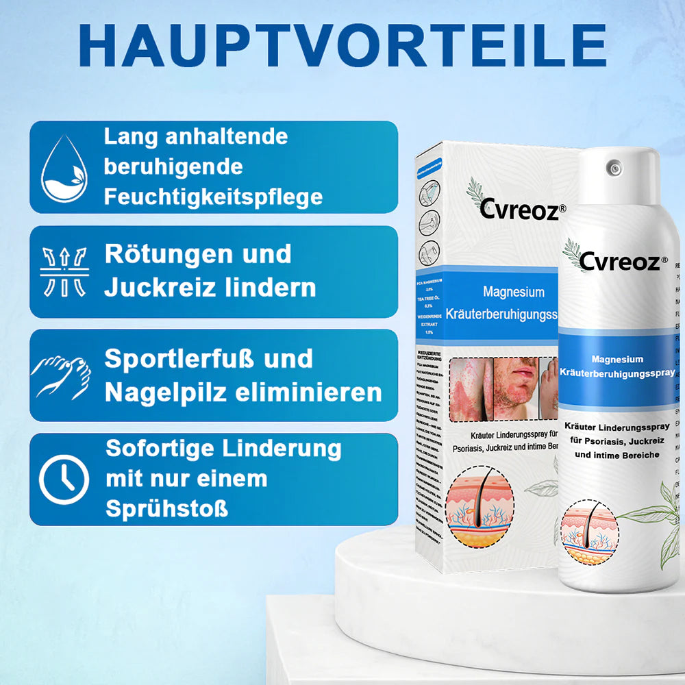 Offizieller Shop🎁: Cvreoz® Magnesium Kräuter Hautspray ⚕️ Entspricht den deutschen Hautpflege-Standards