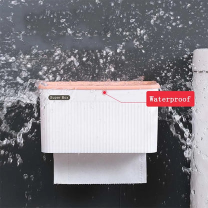 Wall Mount Toilet Roll Holder Tissue Box Waterproof Paper Towel Holder Case Storage Box Tray Portable Toilet Roll Holder
