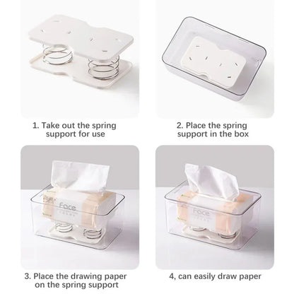 Automatic Spring Dispensing Box Gift Box Spring Tray Automatic Paper Towel Inner Holder for Safety Driving Kitchen Tissue Boxes